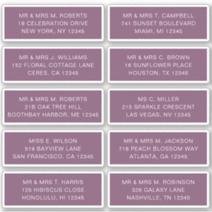 10 Party mit individueller Gastadresse Hochzeit Aufkleber