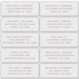 10 Party mit individueller Gastadresse Hochzeit Aufkleber