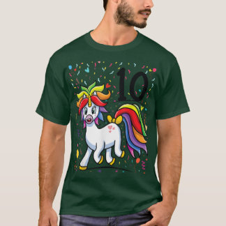 10. Party Tag 10 Jahre Einhorn Party 10. Geburtsta T-Shirt