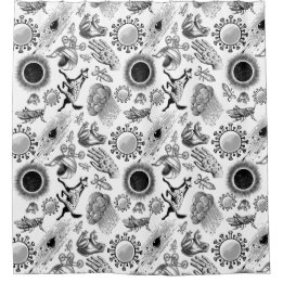 10 Pestmuster Duschvorhang