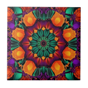 10 Petal Green Blume Fliese