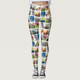 10 Quadrat Foto Gittervorlage gerundeter weißer Ra Leggings