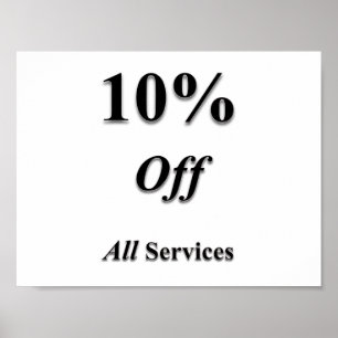 10 % Rabatt auf alle Services Poster Matte