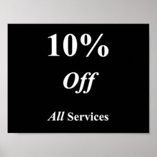 10 % Rabatt auf alle Services Poster Matte