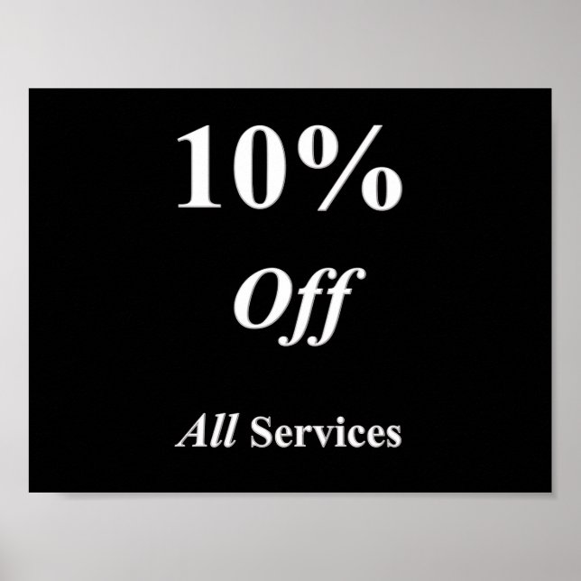 10 % Rabatt auf alle Services Poster Matte (Vorne)