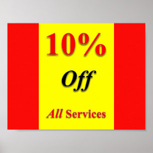 10 % Rabatt auf alle Services Poster Matte
