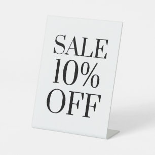 10% Rabatt auf das Handelsschild, Tabletop Counter Sockelschild