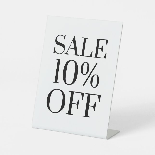 10% Rabatt auf das Handelsschild, Tabletop Counter Sockelschild (Vorderseite)