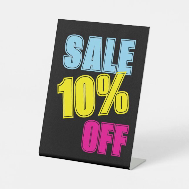 10% Rabatt auf das Handelsschild, Tabletop Counter Sockelschild (Vorderseite)