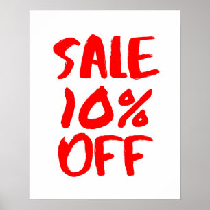 10 % Rabatt auf das Handelszeichen, Red Retail Sto Poster