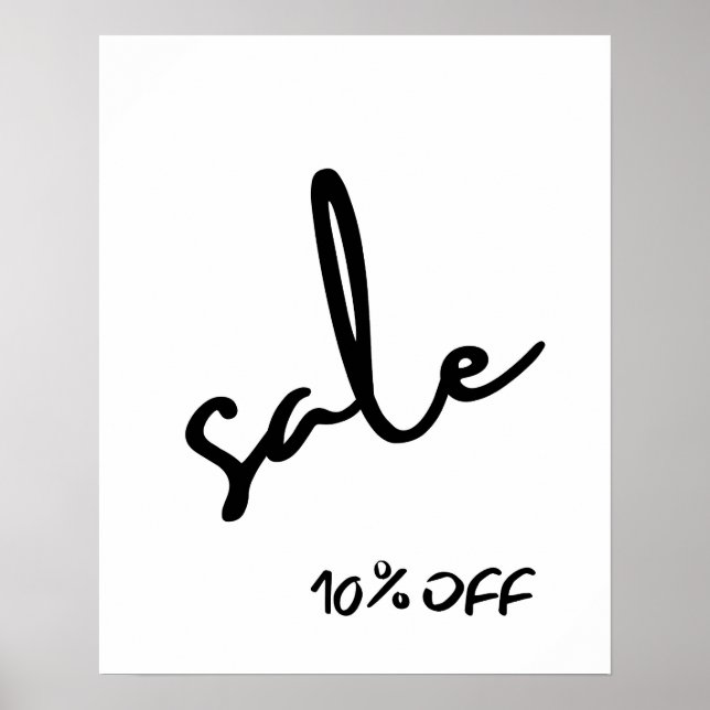 10% Rabatt auf Verkauf, Boutique Schwarz und Weiß  Poster (Vorne)