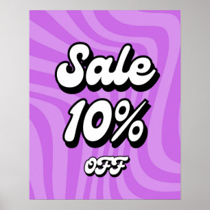 10% Rabatt auf Verkauf, Lila Verkaufszeichen, Einz Poster