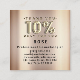 10% Rabatt Logos Danke Rose Gold Terminkarte