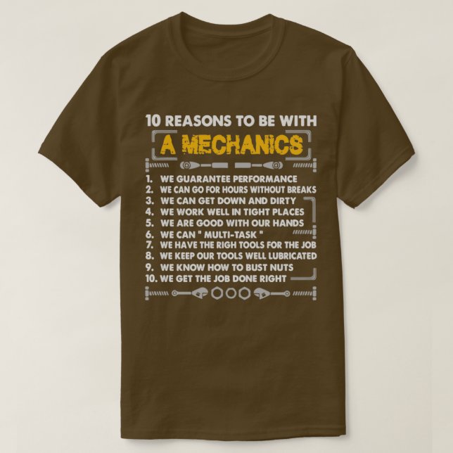 10 reason to be a Mechanic  T-Shirt (Design vorne)