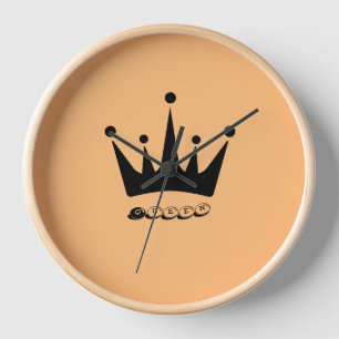 10 Rundschalenuhr mit Naturholzrahmen Uhr