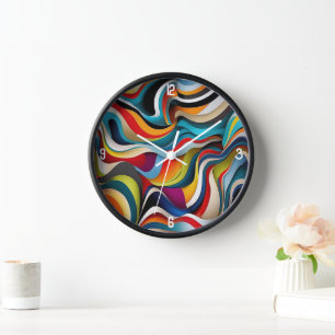 10" Rundschalenuhr mit Naturholzrahmen Uhr