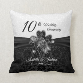 10. Schwarzer Onyx-Hochzeitstag Kissen