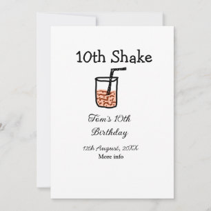 10. Shake 10. Geburtstag Milchshake-Schreiber Einladung