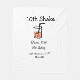 10. Shake 10. Geburtstag Milchshake-Schreiber Fleecedecke