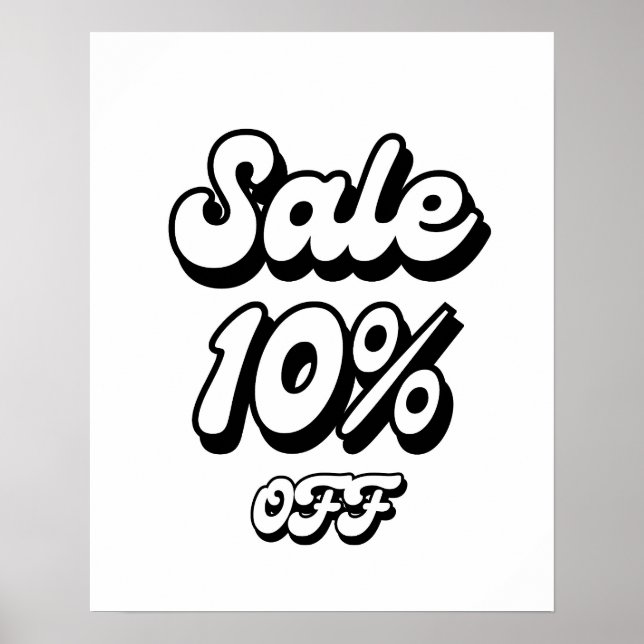 10% Sign, 10% Rabatt Sign, Großverkauf Poster (Vorne)