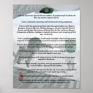 10. Spezialkräfte Gruppe Flash Creed Poster Vets