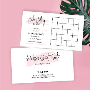 10" Square Cake Serving Guide 2x2 Event-Portionen Begleitkarte