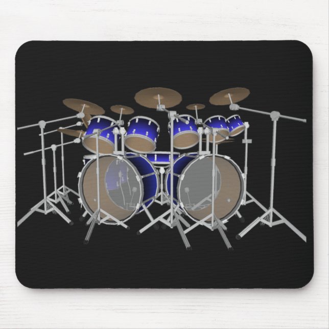 10 Stück Drum Kit: Blue Gradient: Drums Mousepad (Vorne)