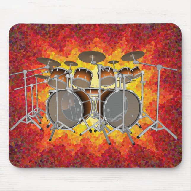 10 Stück Drum Kit & Graphics: Benutzerdefiniertes  Mousepad (Vorne)