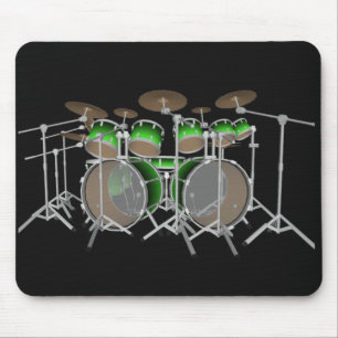 10 Stück Drum-Kit: Grüner Gradient: Drums Mousepad