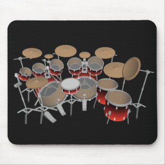 10 Stück Drum Kit: Rote Strahlung: Trommeln Mousepad
