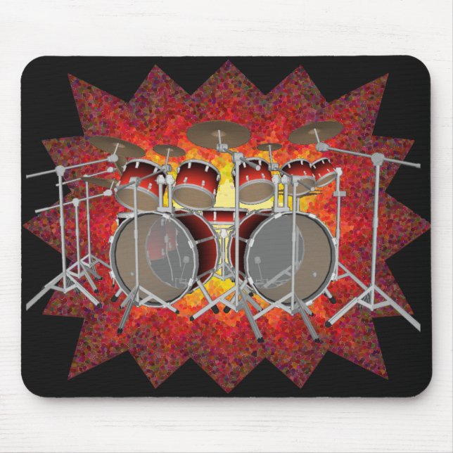 10 Stück-Trommel-Ausrüstung u. Grafiken: Mousepad (Vorne)