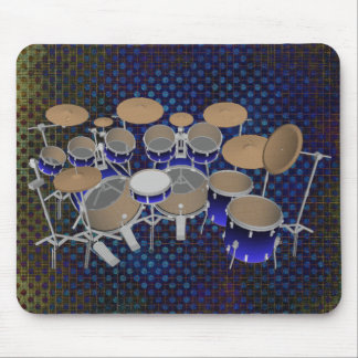10 Stück Trommel Set: Blauer Farbstoff: Trommeln Mousepad