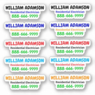 10 Stück - Werbeaufkleber für Elektriker Aufkleber