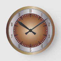 10 Stunden Uhr Messing und Silber