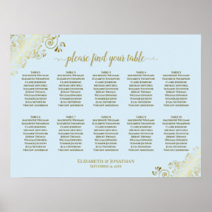 10 Tabelle Hochzeitskartentabelle Pulver Blau & Go Poster