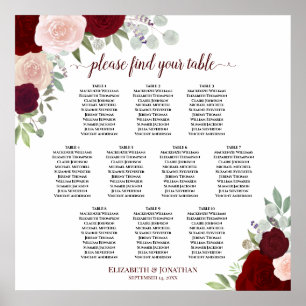 10 Tabelle Rosa und Rosa Hochzeitstabelle Poster