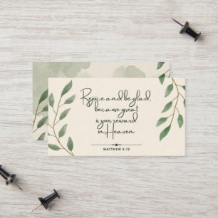 10 Tage der Verse Cards der Schrift   Matthew 5:12 Telefonnummerkarte