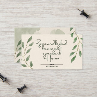 10 Tage der Verse Cards der Schrift | Matthew 5:12 Telefonnummerkarte