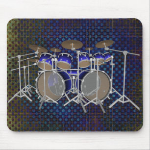 10-teiliges Schlagzeug-Set: Blau verlaufend: Drums Mousepad