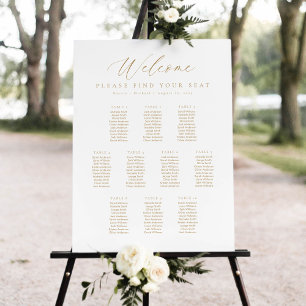 10 Tische Willkommen Sitzplan Poster