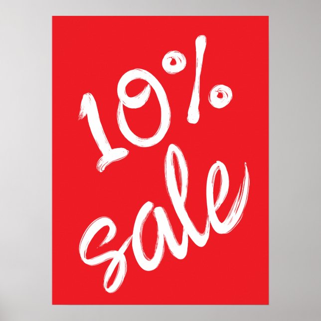 10 % Verkaufsabonnement, 18x24 Red Sale Poster (Vorne)