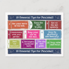 10 Wichtige Tipps für Pickleball Postkarte