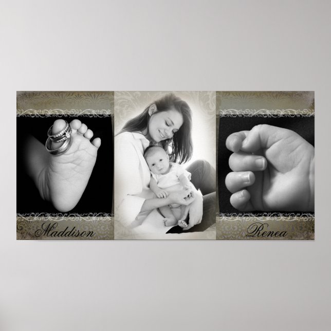 10"x20" 3-Slot-Familienkollage antike Montage Poster (Vorne)