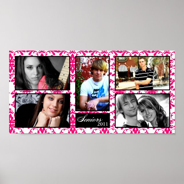 10"x20" 5 Steckplatz Personalisierte Senior Collag Poster (Vorne)