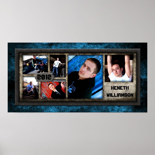 10"x20" 6 Slot SENIOR Collage Montage Wrot Eisen Poster (Vorne)