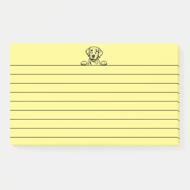 10"x6" Gelbe Linde Post-Sein mit schwarzem Labor Post-it Klebezettel (Vorderseite)