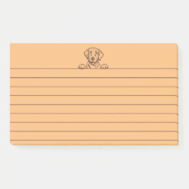 10"x6" Schokolade Labrador Orange Lined Post-It No Klebezettel