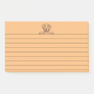 10"x6" Schokolade Labrador Orange Lined Post-It No Klebezettel