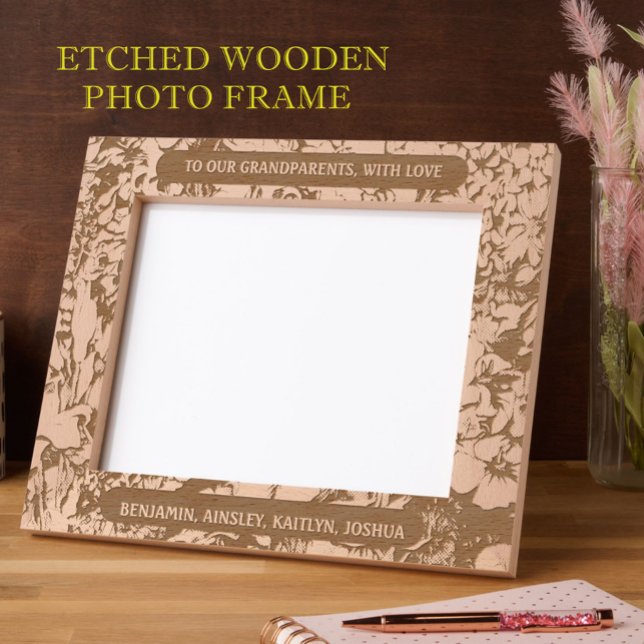 10"x8" für Großeltern mit Blumenstrauß der Liebe Geätzte Rahmen (Von Creator hochgeladen)
