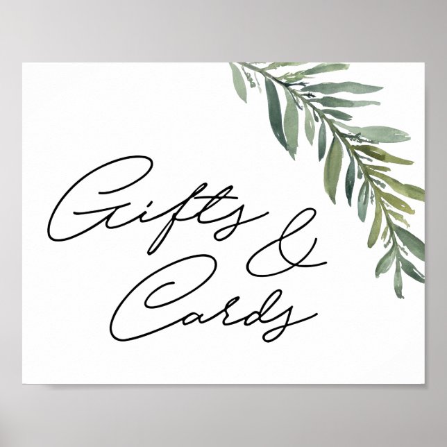 10" x 8" Geschenksieb Wasserfarbenleaf Poster (Vorne)